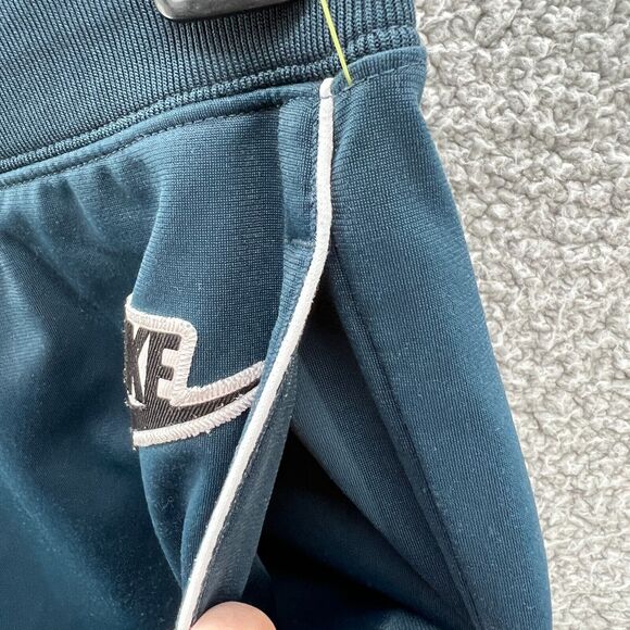 Nike Womens Athletic Workout Pants Blue Logo White Stripe Drawstring M Medium - Picture 14 of 16